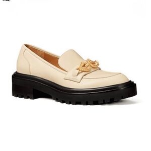 New Tory Burch Jessa Lug Sole Loafers In New Cream Sz 6.5